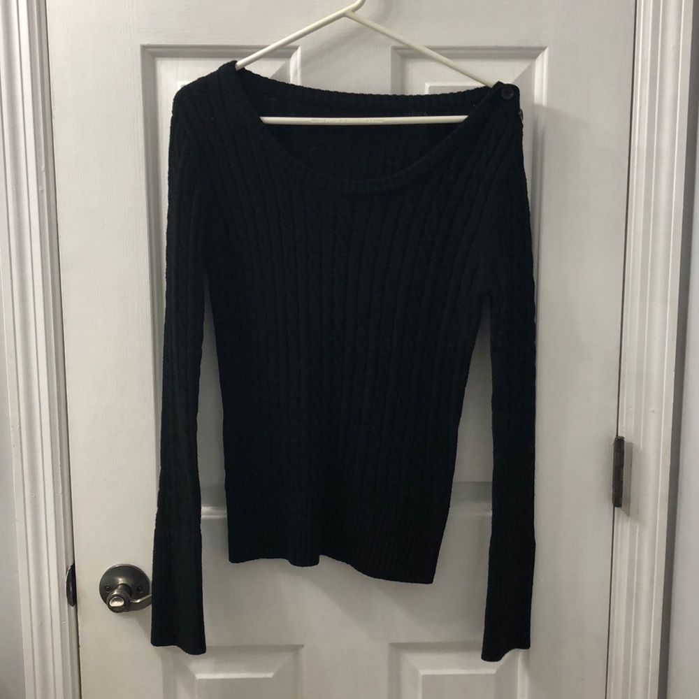 Black cable knit sweater